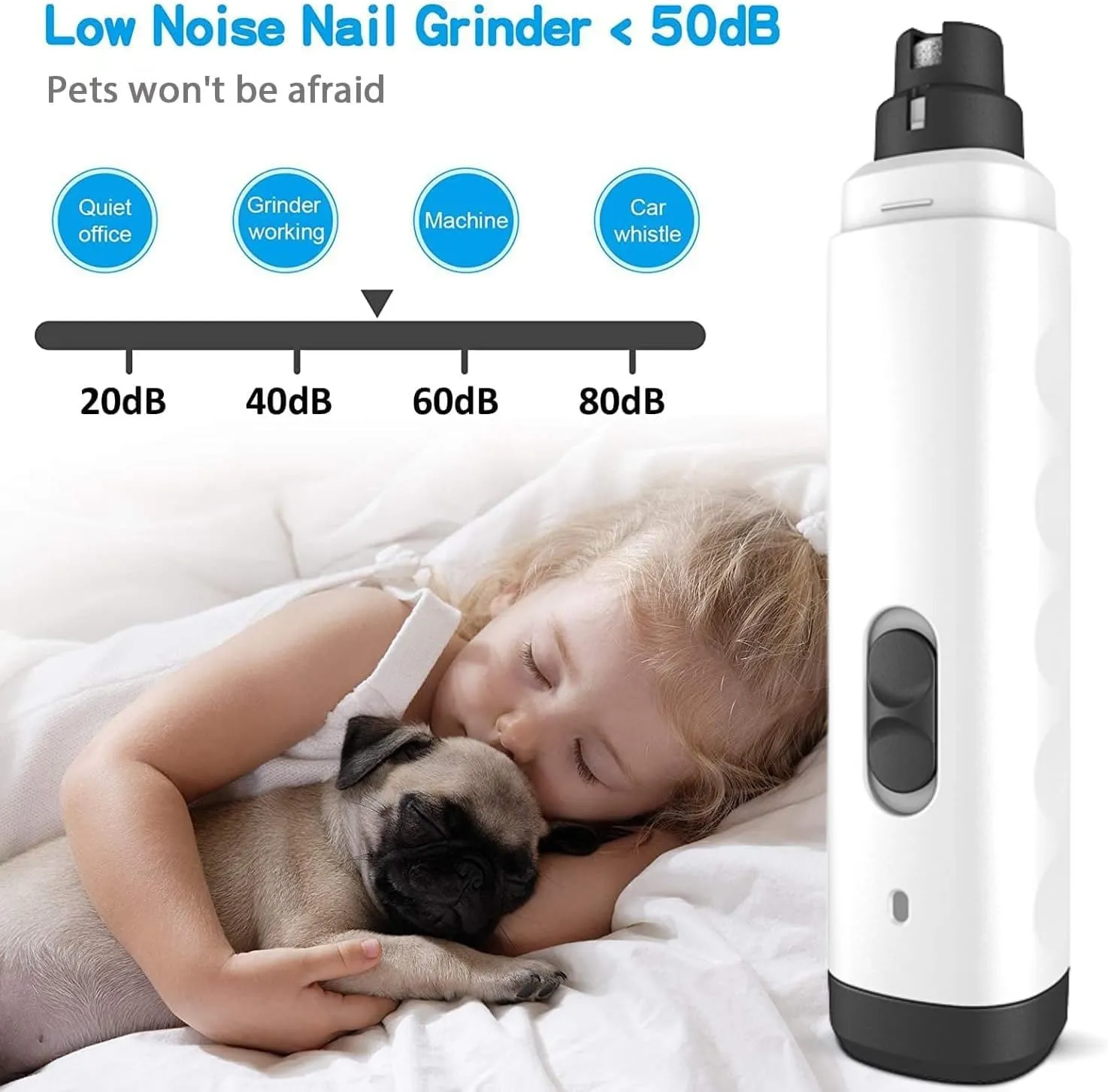 2025 Upgrade Silent Groom Pro Nail Grinder, Silent Groom Pro for Dogs, Rechargeable USB Charging Pet Nail Grinders for Dog, Electric Dog Nail Clippers, Pet Paws Grooming Smoothing Tool