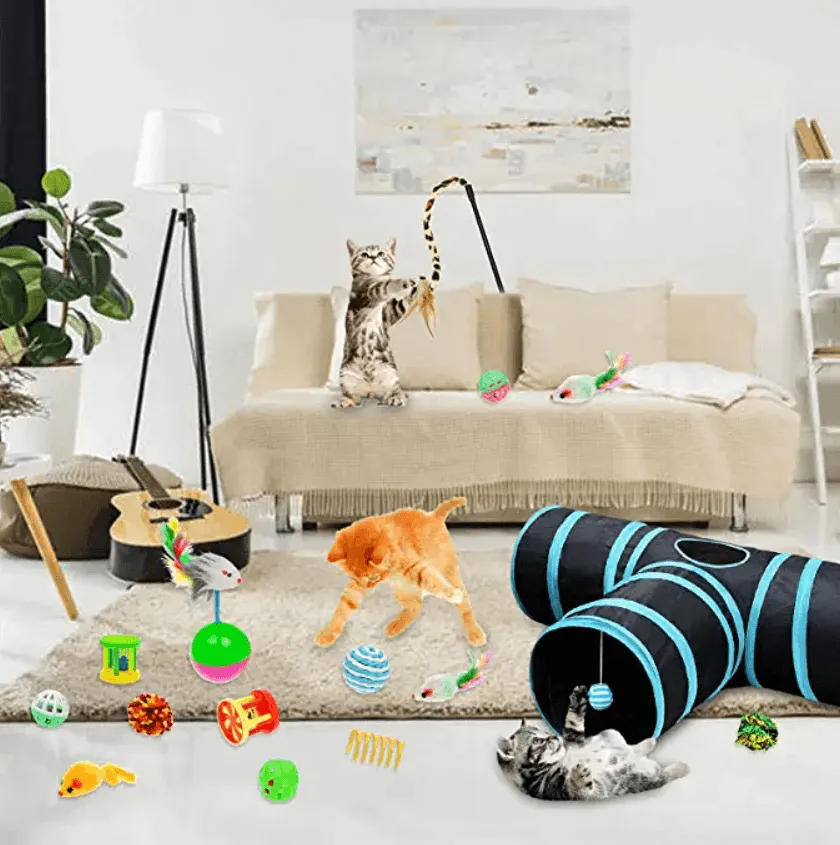 3 Way Tunnel Tube Toy for Indoor Cats - T-Shape