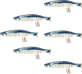 6 PCS Cat Fish Toy Soft and Durable,Cat nip Toy with Catnip Inside, Kicker Toys for Indoor Kitten Exercise,Kitty Teething Chew Toy (6 Sauries)