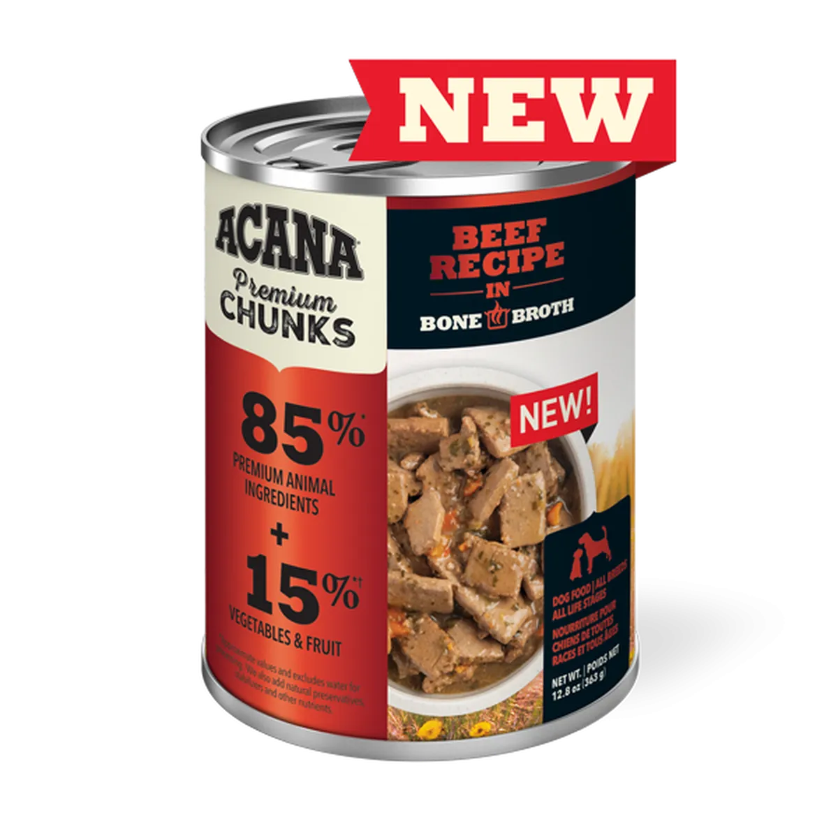Acana Premium Chunks Beef in Bone Broth 363g