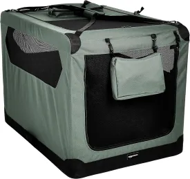 Amazon Basics Folding Portable Soft Pet Dog Crate Carrier Kennel, 42 x 31 x 31 inches, Grey