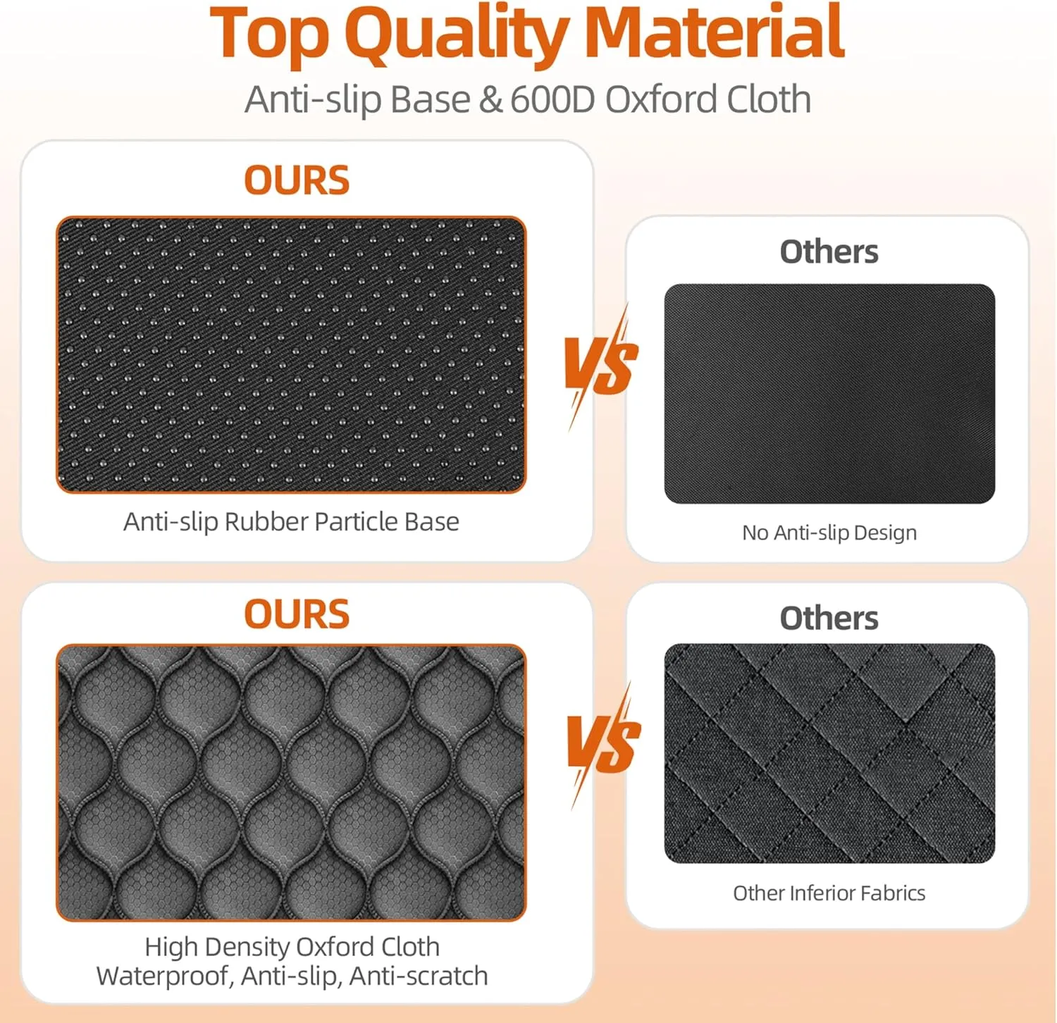 Back Seat Extender for Dogs- Holds 400LBS, Dog Car Seat Cover for Backseat Hard Bottom 100% Waterproof Non-Slip Scratch Resistant Dog Hammock for Car SUVs, Universal Size -Premium Black