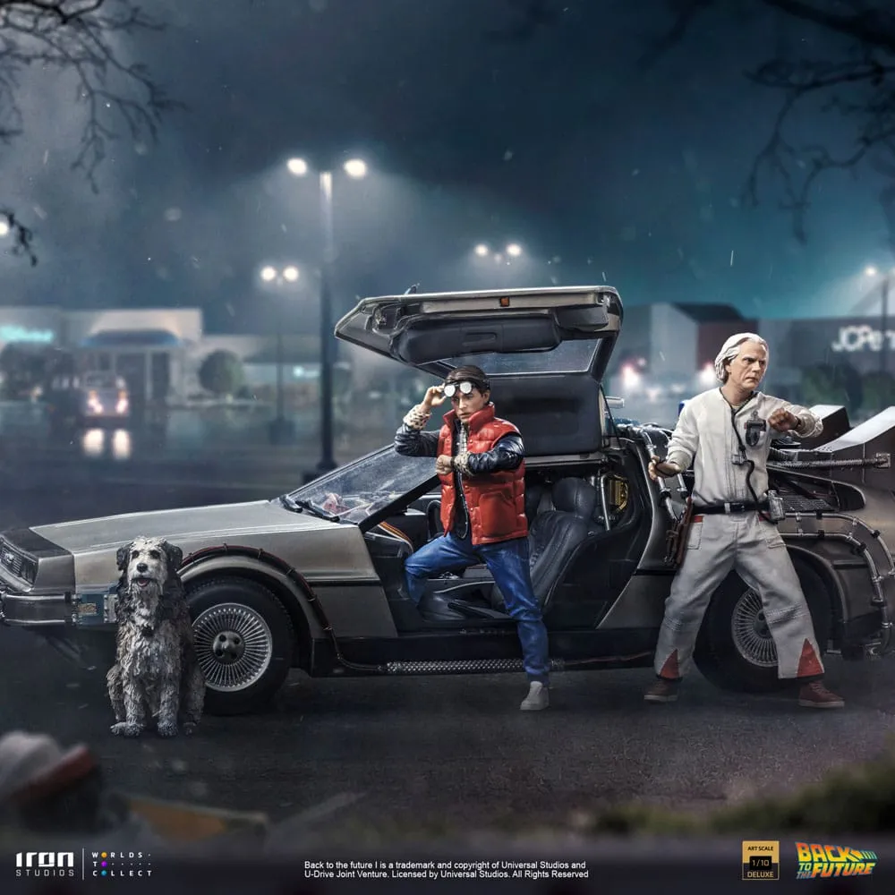 Back To The Future Art Scale Statue 1/10 Delorean Full Set 23 Cm