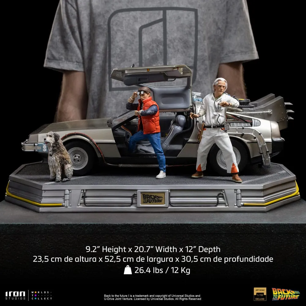 Back To The Future Art Scale Statue 1/10 Delorean Full Set 23 Cm