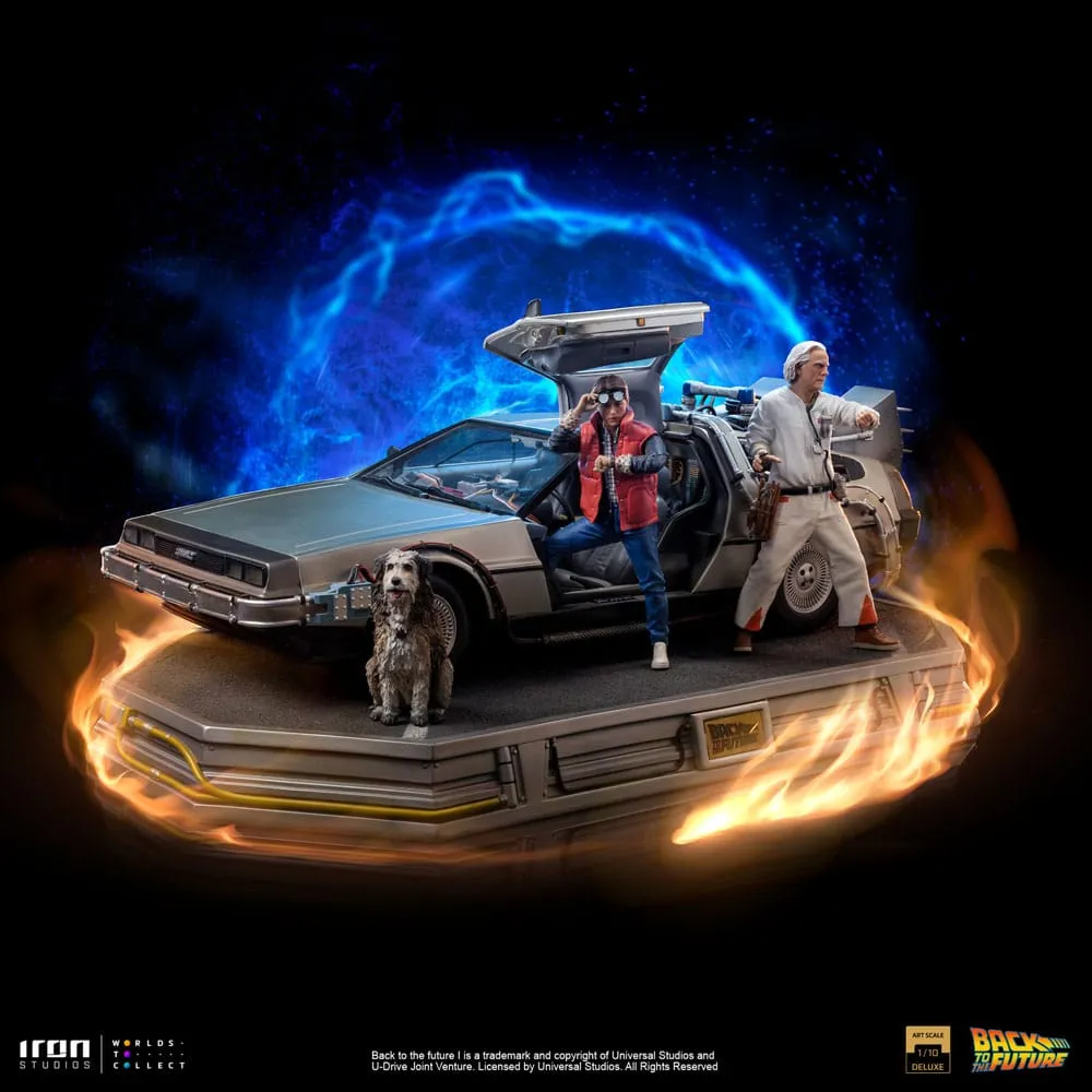 Back To The Future Art Scale Statue 1/10 Delorean Full Set 23 Cm