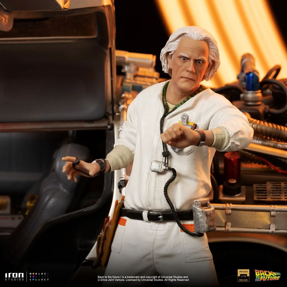 Back To The Future Art Scale Statue 1/10 Delorean Full Set 23 Cm