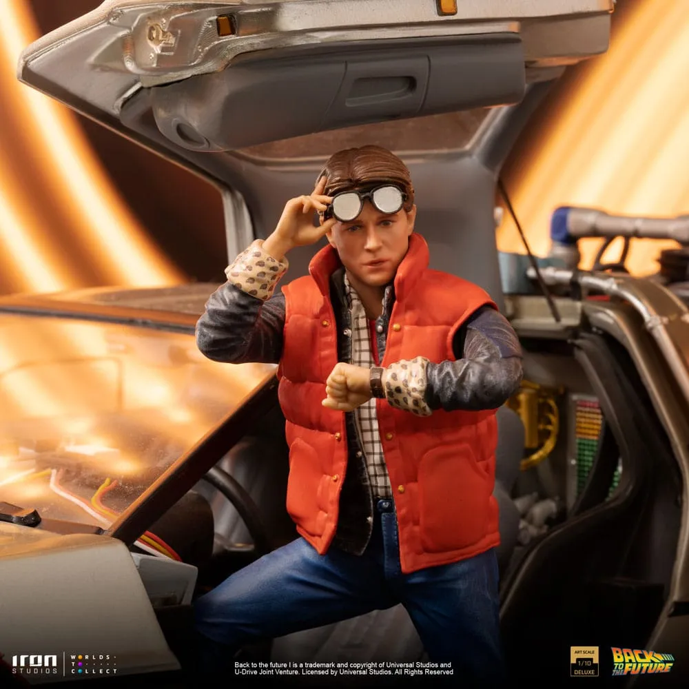 Back To The Future Art Scale Statue 1/10 Delorean Full Set 23 Cm