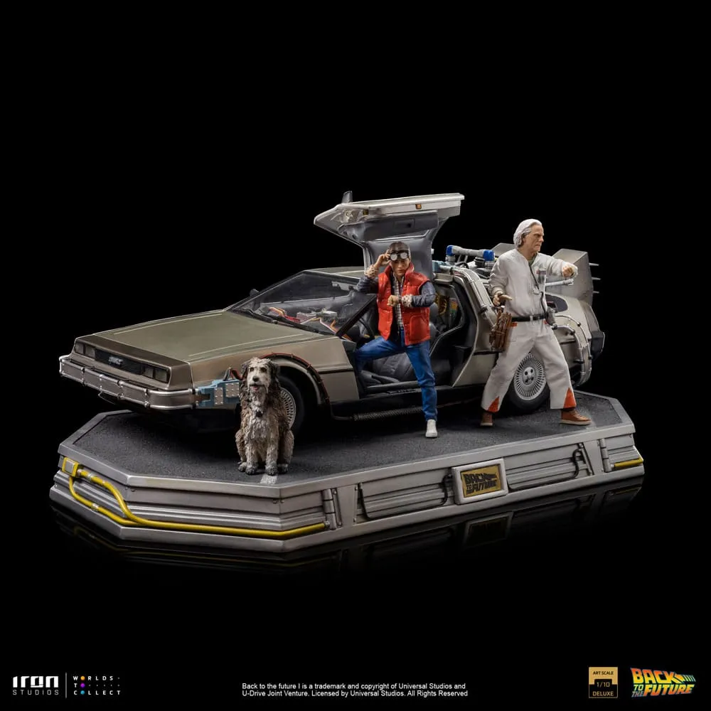 Back To The Future Art Scale Statue 1/10 Delorean Full Set 23 Cm