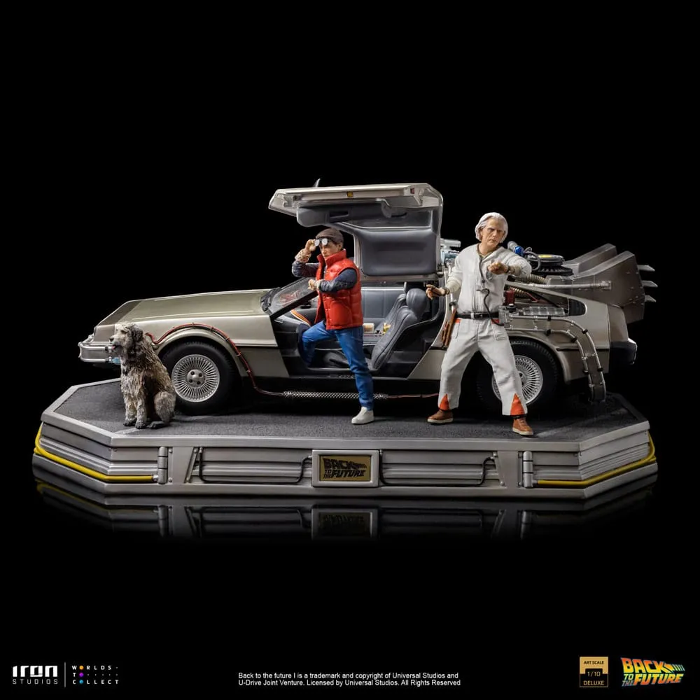 Back To The Future Art Scale Statue 1/10 Delorean Full Set 23 Cm