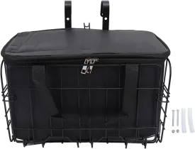 Bike Front Basket with Removable Liner Bag, Large Iron Mountain Bike Basket with Handles, for Carrying Pets Fruit Grocery
