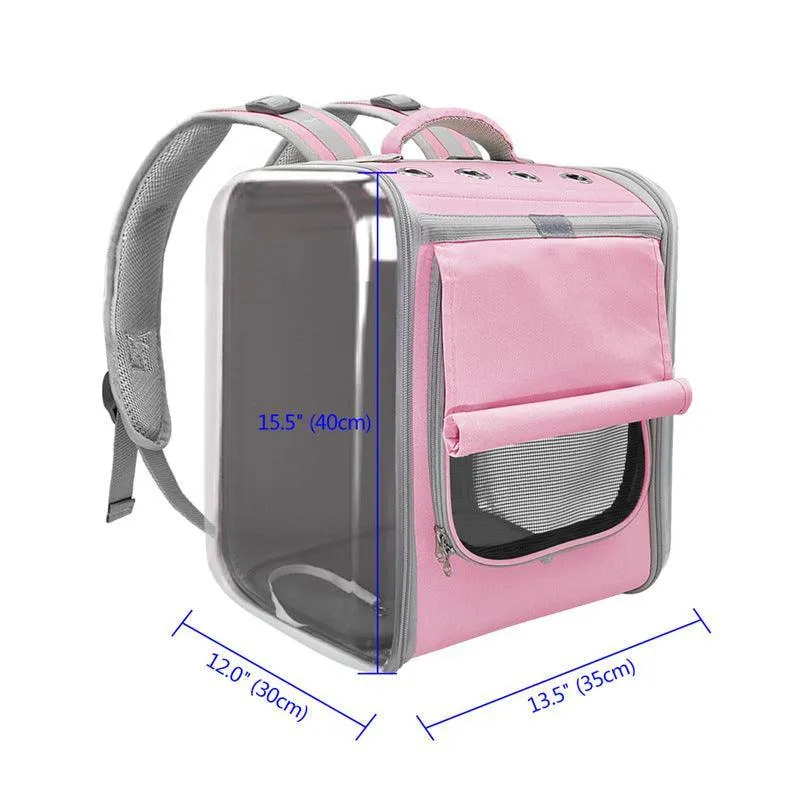 Breathable Bubble Cat Carrier Backpack - Portable Travel Outdoor Shoulder Bag For Small Dogs And Cats by Dog Hugs Cat
