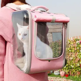 Breathable Bubble Cat Carrier Backpack - Portable Travel Outdoor Shoulder Bag For Small Dogs And Cats by Dog Hugs Cat