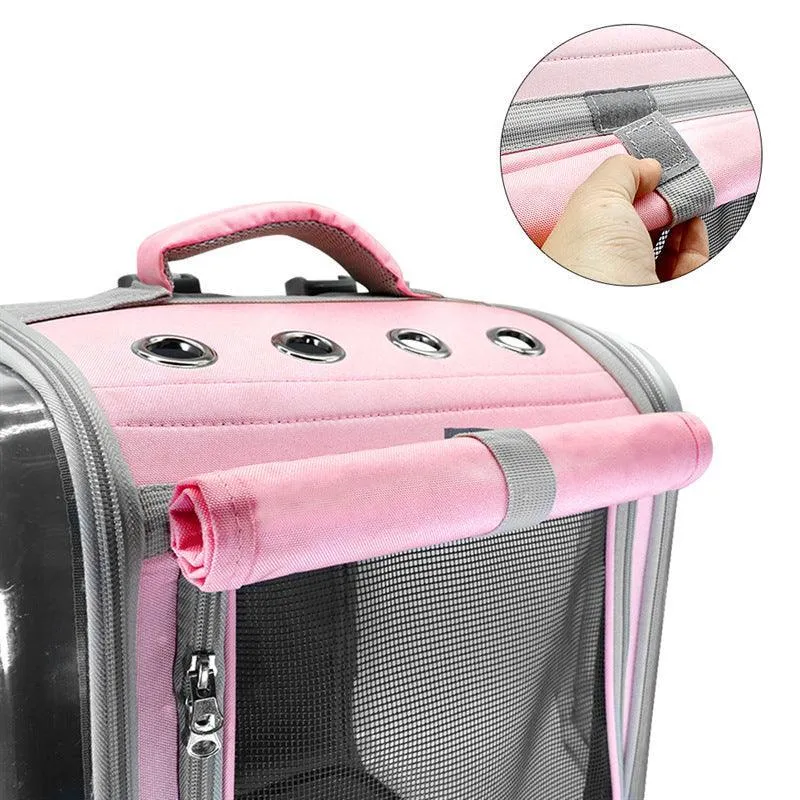 Breathable Bubble Cat Carrier Backpack - Portable Travel Outdoor Shoulder Bag For Small Dogs And Cats by Dog Hugs Cat