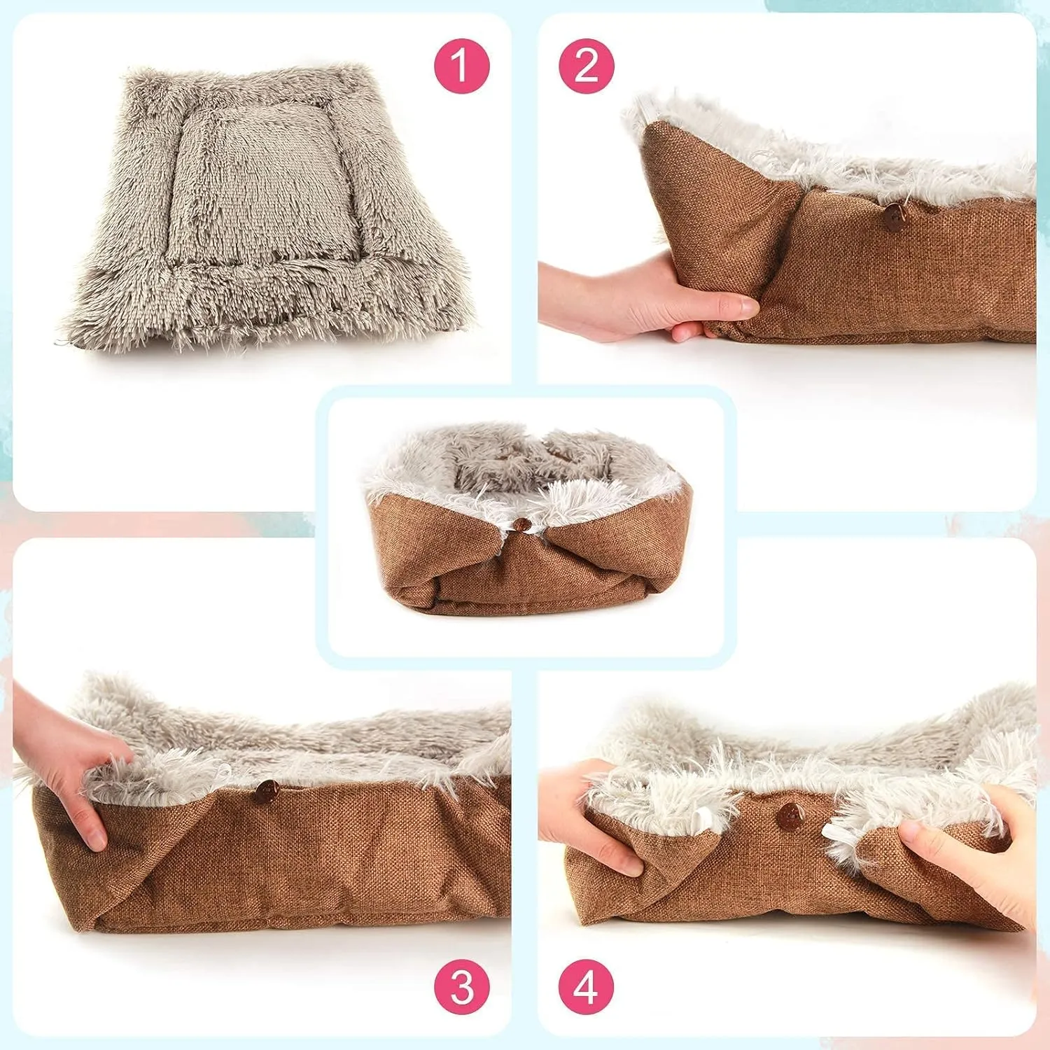 Cat Bed Heated Dog Bed Self Warming Self Heating Small Cat Dog Bed, Extra Warm Thermal Pet Pad for Indoor Outdoor Pets, Calming Dog Crate Bed Pet Mat, 24x20inch
