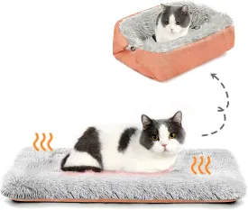 Cat Bed Heated Dog Bed Self Warming Self Heating Small Cat Dog Bed, Extra Warm Thermal Pet Pad for Indoor Outdoor Pets, Calming Dog Crate Bed Pet Mat, 24x20inch
