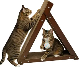 Cat Scratching Pads for Indoor Cats, Triangle Cat Scratcher with Interactive Ball - Cat Scratching Post, 17.3"