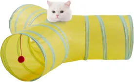 Cat Tunnels for Indoor Cats 3 Way Play Toy Kitty Tunnel Peek Hole Toy with Ball for Cat Tube Fun for Rabbits Kittens and Dogs