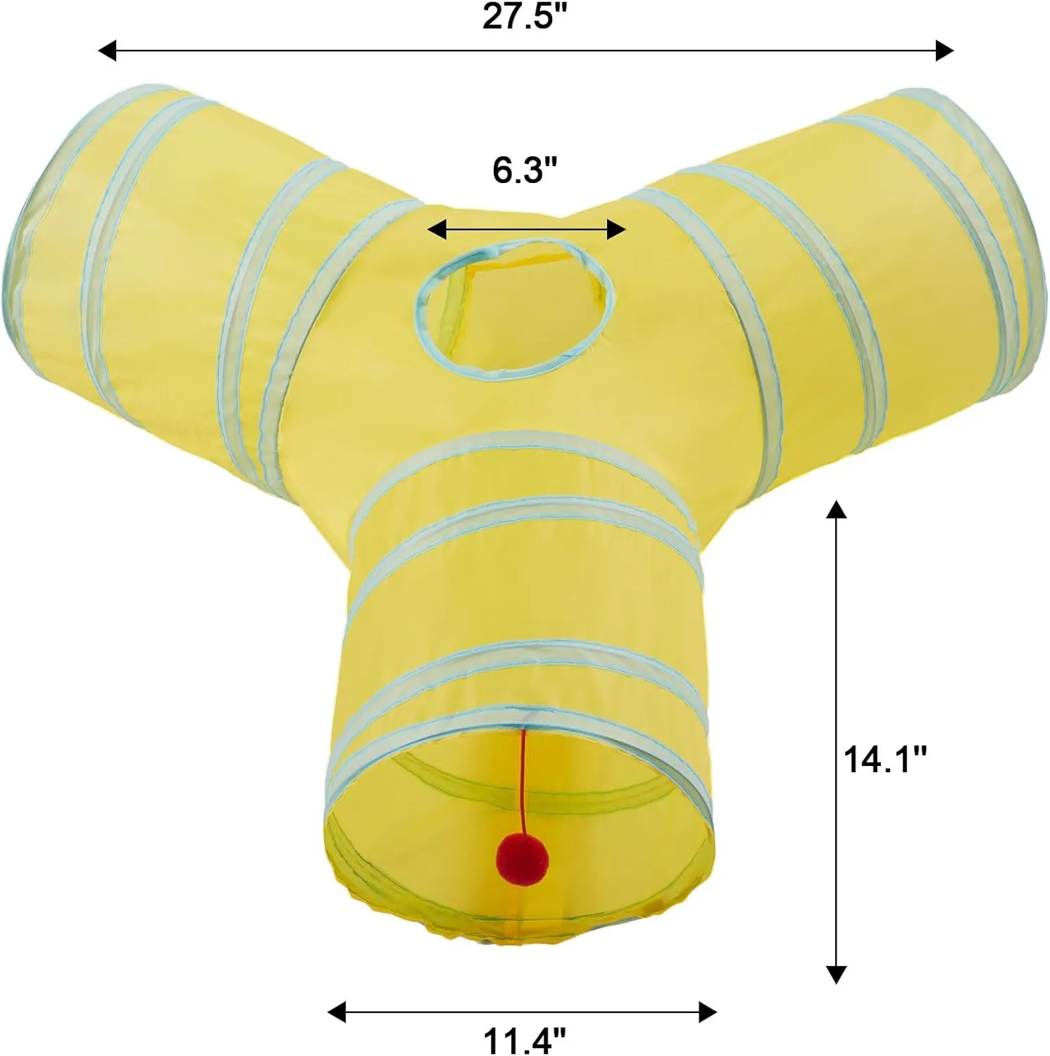 Cat Tunnels for Indoor Cats 3 Way Play Toy Kitty Tunnel Peek Hole Toy with Ball for Cat Tube Fun for Rabbits Kittens and Dogs