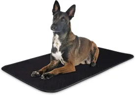 Chew Proof Dog Crate Bed Pad, Enhanced Quilted Indestructible Dog Kennel Pad for Aggressive Chewers, Washable Dogs Mat for Crate, Water Resistant Kennel Pads for Teething Puppy (Black, 40"x27")