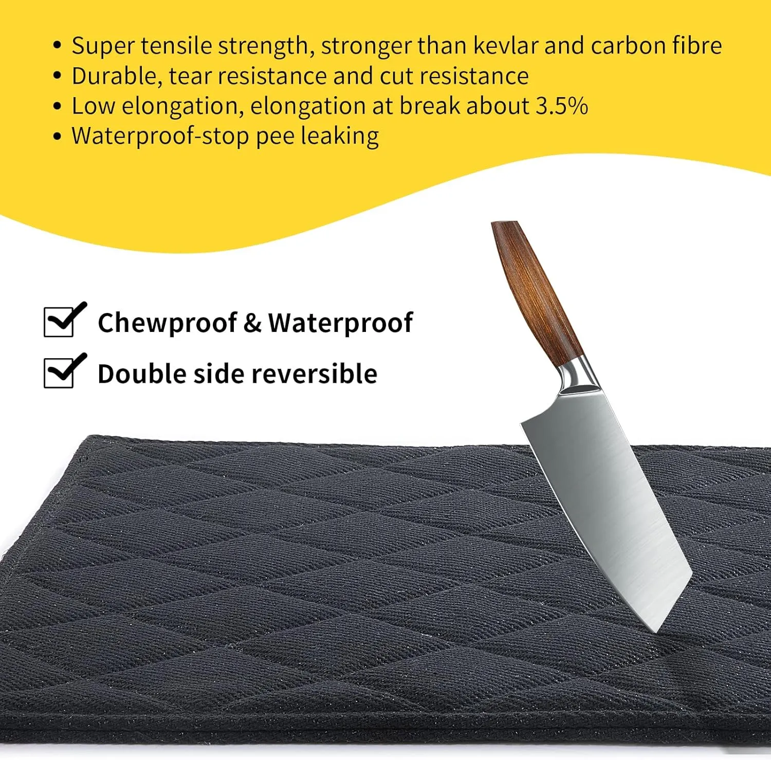 Chew Proof Dog Crate Bed Pad - Indestructible & Water Resistant for Aggressive Chewers, Durable Design for Dog Cage