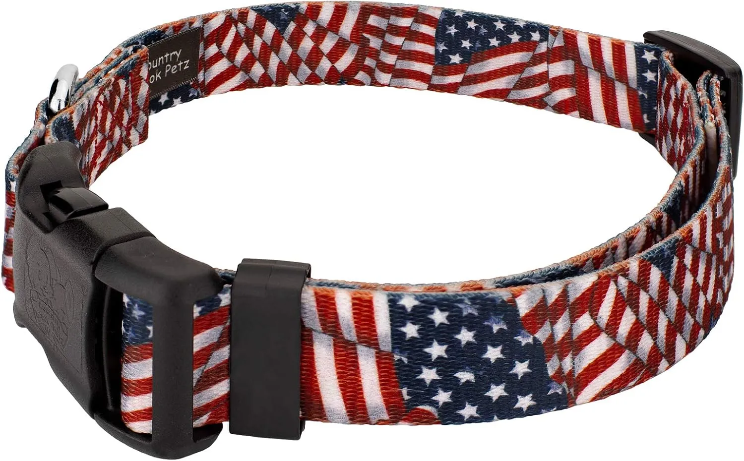 Country Brook Petz 1 Inch Deluxe Adjustable Dog Collar for Small, Medium, Large Breeds - Americana Collection with Patriotic Designs (Patriotic Tribute, Extra Large)