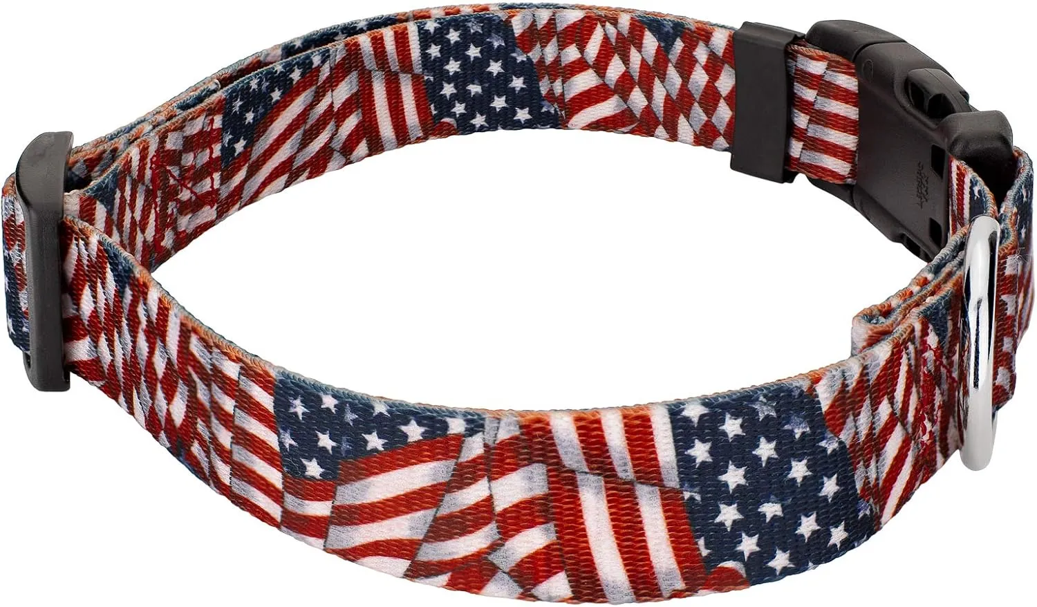 Country Brook Petz 1 Inch Deluxe Adjustable Dog Collar for Small, Medium, Large Breeds - Americana Collection with Patriotic Designs (Patriotic Tribute, Extra Large)