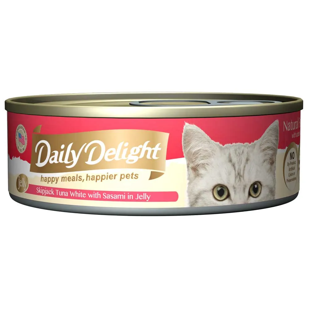 Daily Delight Skipjack Tuna White with Sasami in Jelly Canned Cat Food 80g