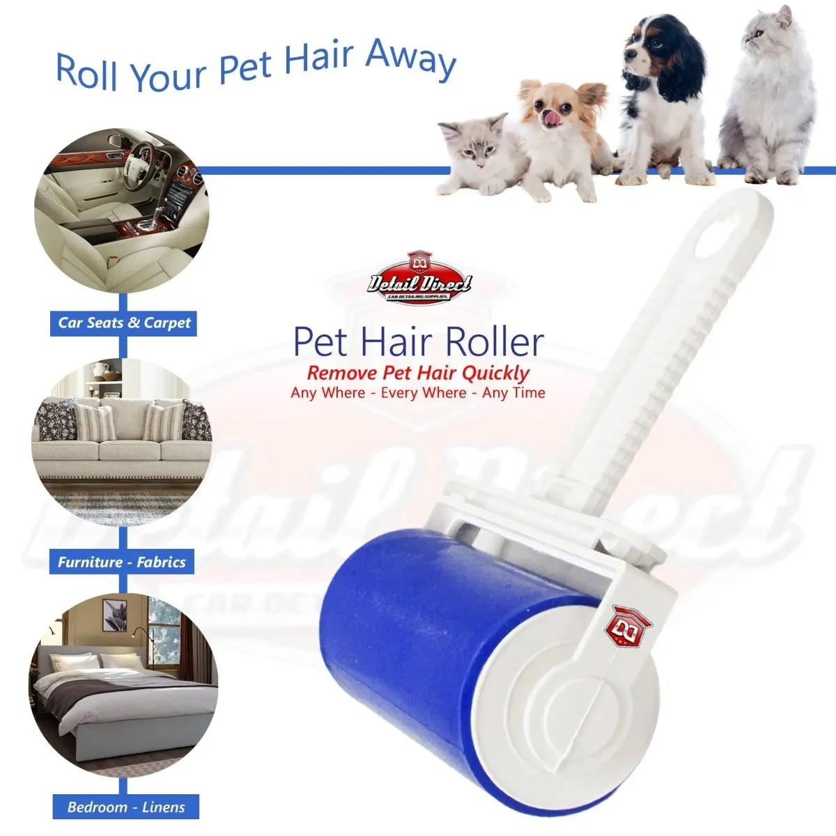 DETAIL DIRECT Pet Hair Remover and Lint Roller