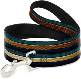 Dog Leash Aquaman Scales Stripe Blues Golds 6 Feet Long 1.5 Inch Wide