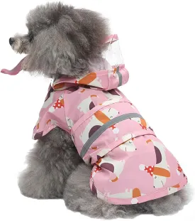 Dog Raincoat Hooded, Reflective Dog Slicker Poncho Adjustable Waterproof Lightweight Rain Jacket for Dogs,Dog,S