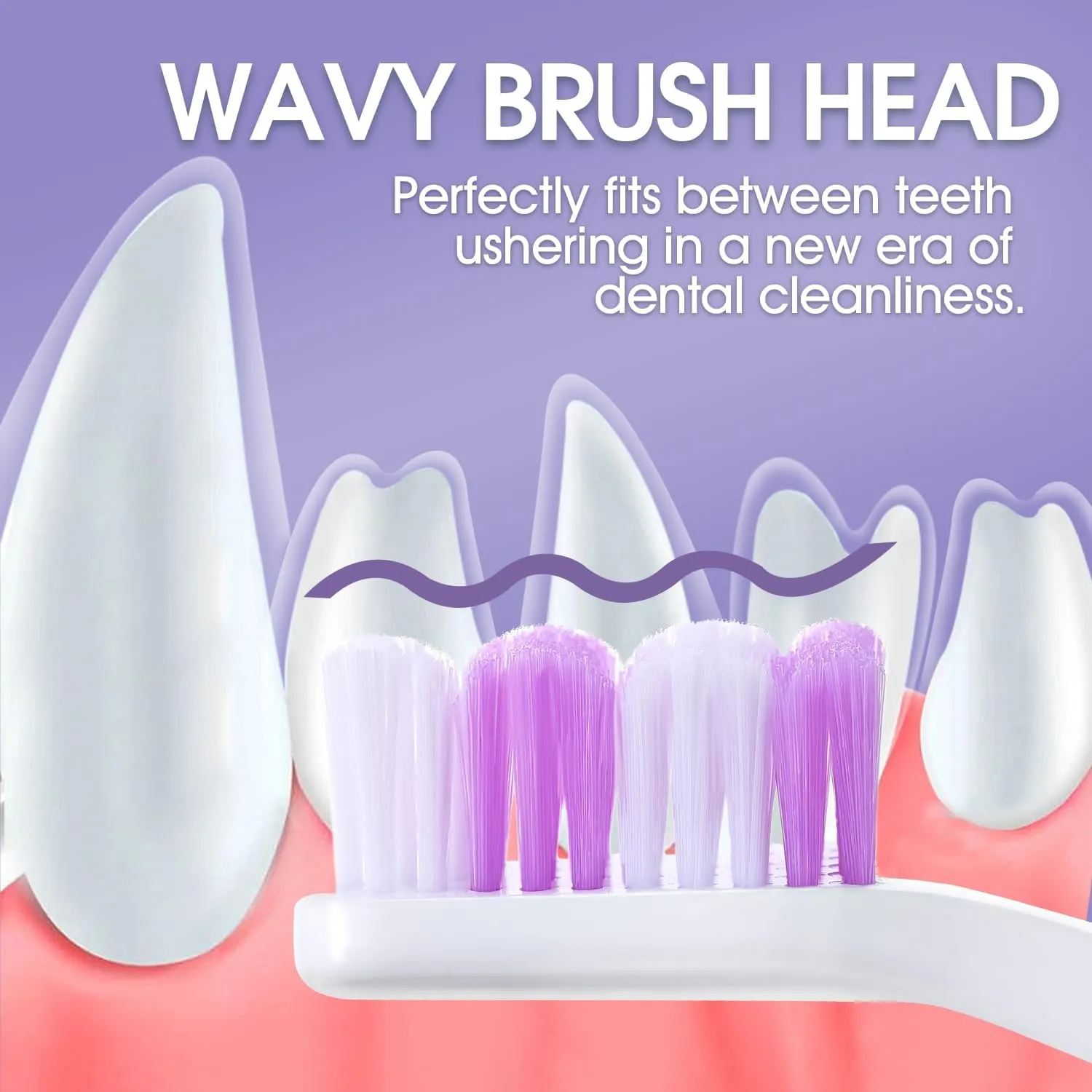 Dog Toothbrush - Dual Head Tooth Brush Newly Upgraded 60 Wavy Brush Head - Surrounds Teeth Like a Cloud for Dental Care and Cleaning - Suitable for Large/Medium and Small Dogs (Small Head End)