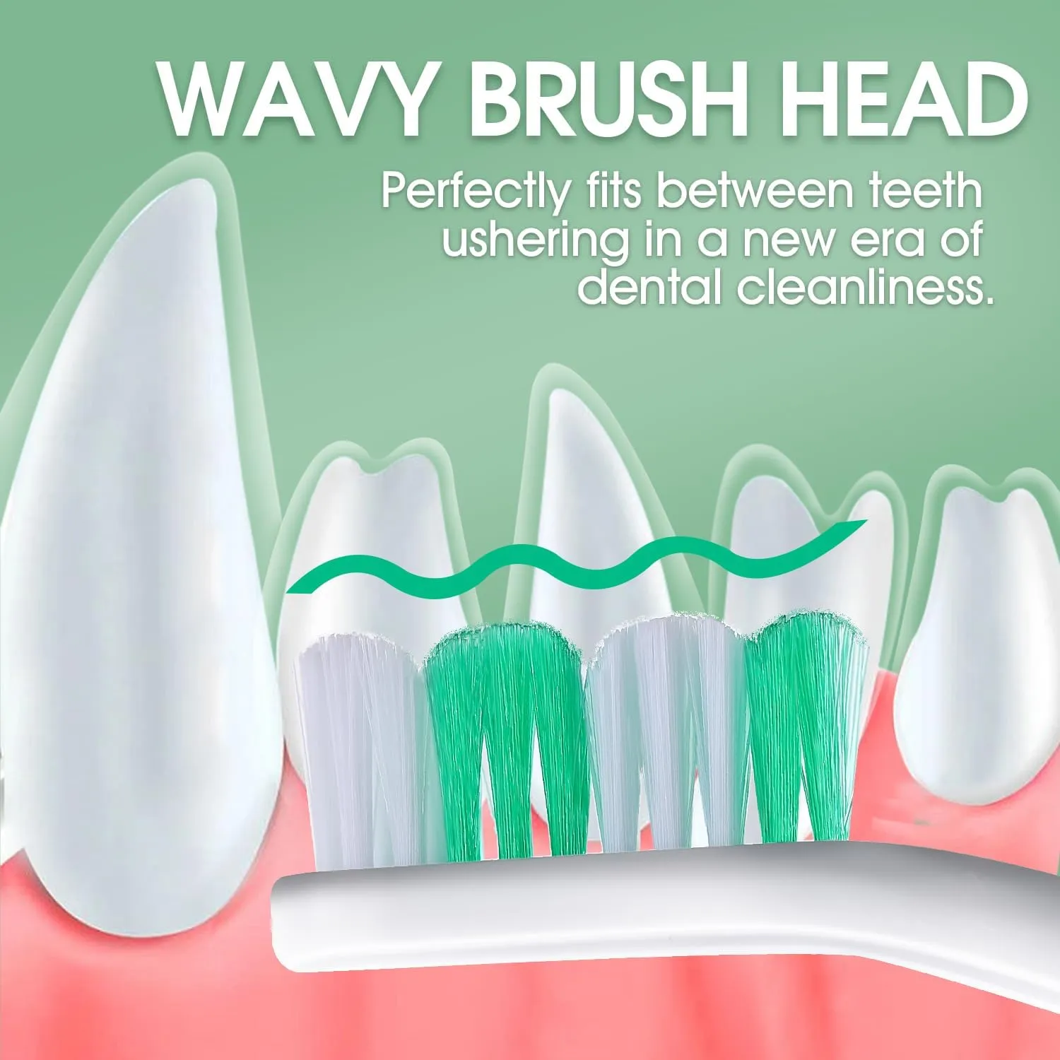 Dog Toothbrush - Dual Head Tooth Brush Newly Upgraded 60 Wavy Brush Head - Surrounds Teeth Like a Cloud for Dental Care and Cleaning - Suitable for Large/Medium and Small Dogs (Small Head End)
