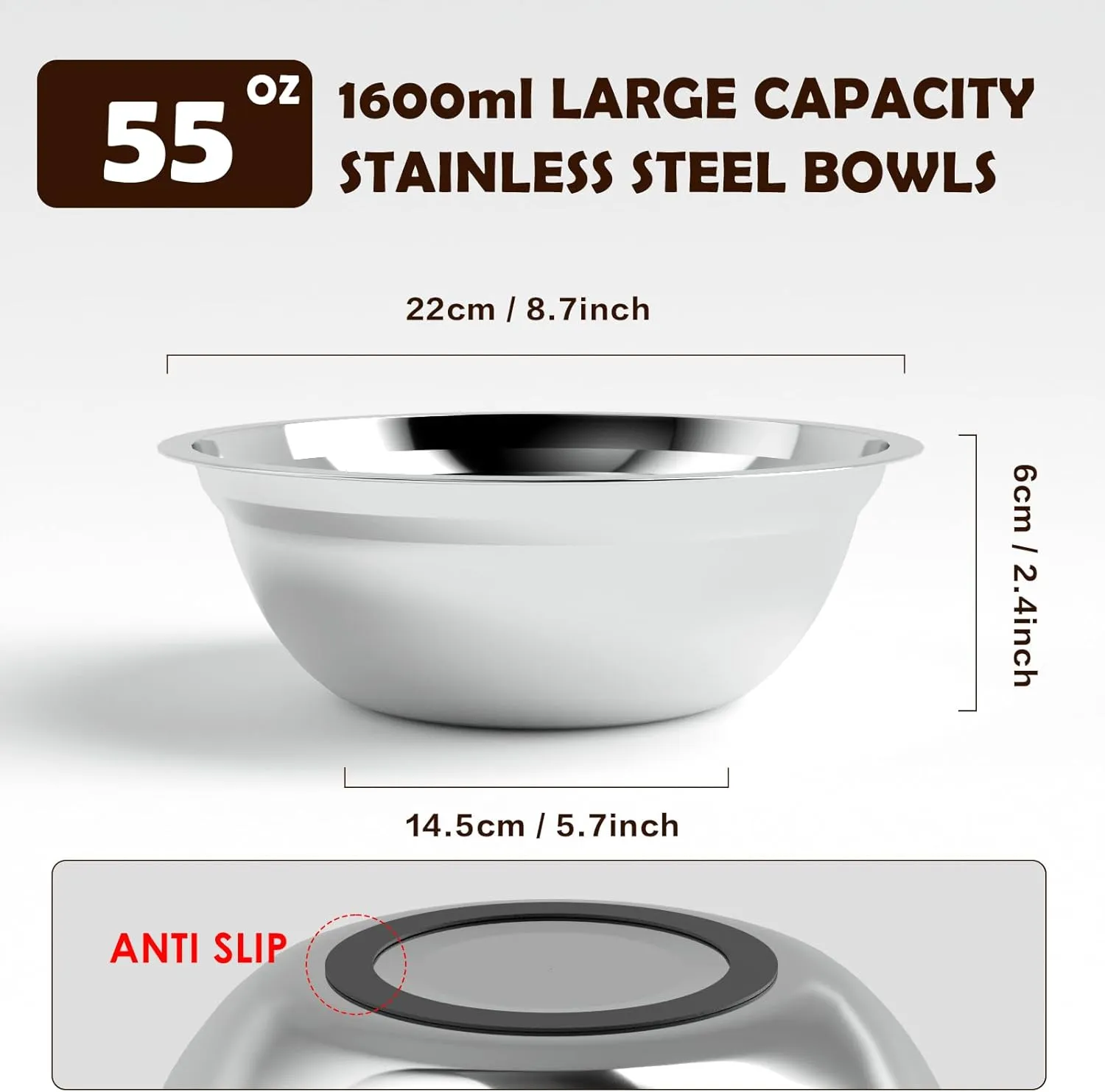 Elevated Dog Bowls for Large Dogs  4 Height Adjustable Raised Stand with 21600ML Stainless Steel Bowls & Non-Slip Mat, Heavy-Duty Metal Frame Dog Feeder for Indoor & Outdoor Use