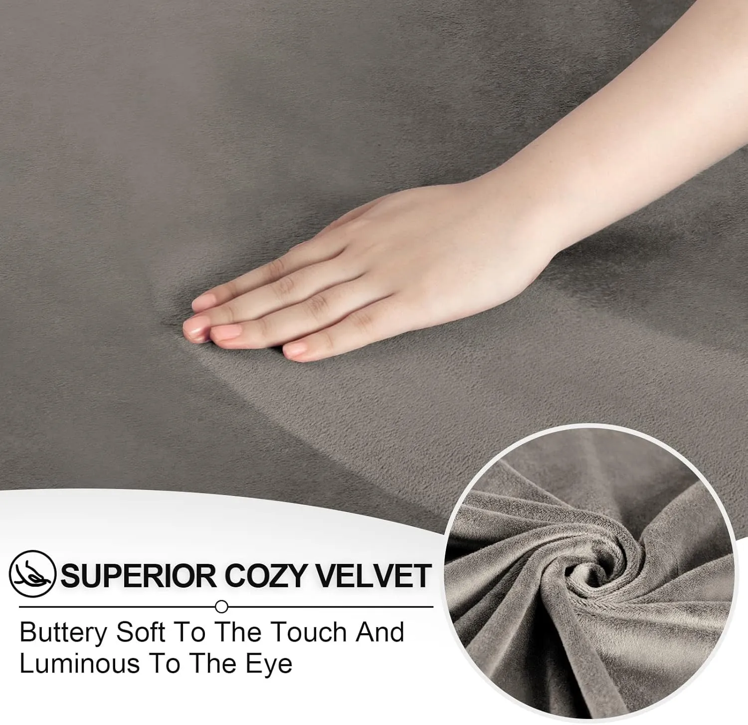 FestiCorp Velvet Sofa Covers for 3 Seat Cushion Couch Sofa Slipcovers, Stretch 4 Piece Couch Cover, Thick Furniture Covers for Dogs Pets, Oversized Sofa, Taupe
