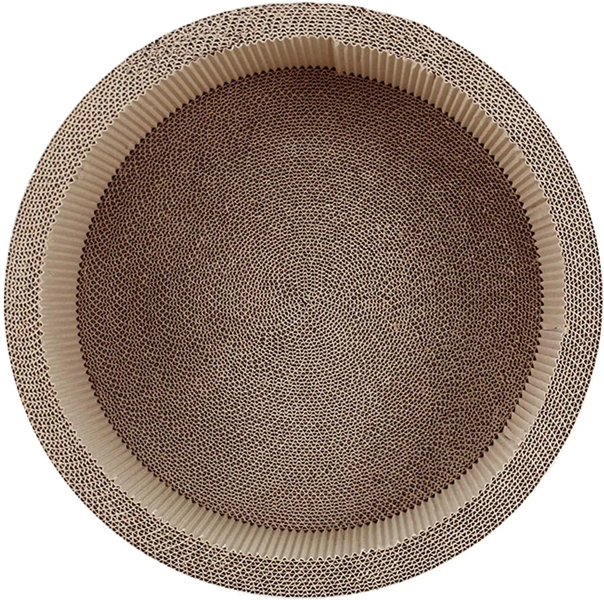 FluffyDream ScratchMe Cat Scratcher Post & Board, Round Cat Scratching Lounge Bed, Durable Pad Prevents Furniture Damage, 17.32'' x 17.32''x 6.11''