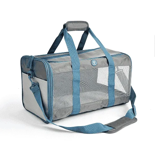 Fofos Standard Carrier for Dogs and Cats (Grey/Blue)