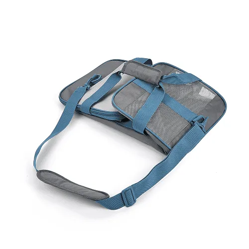 Fofos Standard Carrier for Dogs and Cats (Grey/Blue)