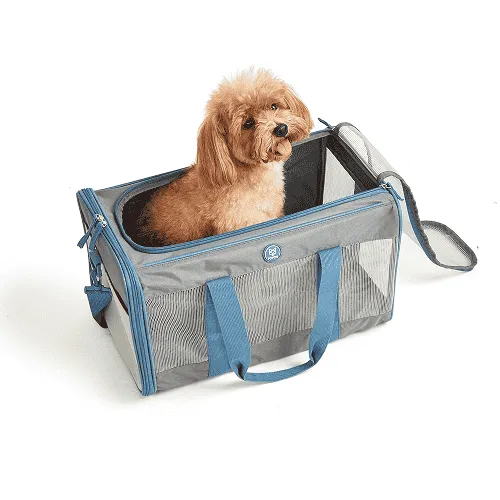 Fofos Standard Carrier for Dogs and Cats (Grey/Blue)