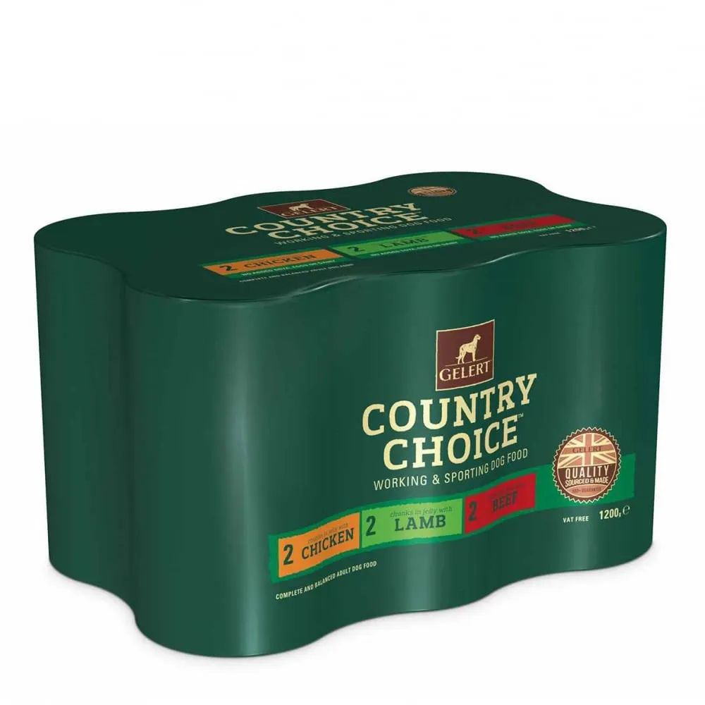 Gelert Country Choice Mixed Variety Dog Food Tins (6x1200g)