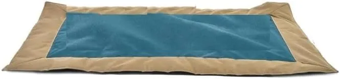 Go Gear by Max & Marlow Portable, Waterproof Roll-Up Dog Bed Mat, Extra-Large, Tan/Teal (00344)