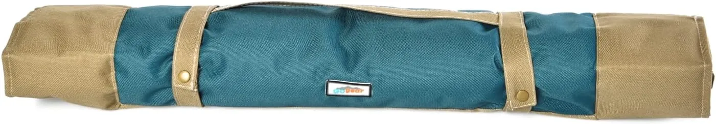 Go Gear by Max & Marlow Portable, Waterproof Roll-Up Dog Bed Mat, Extra-Large, Tan/Teal (00344)