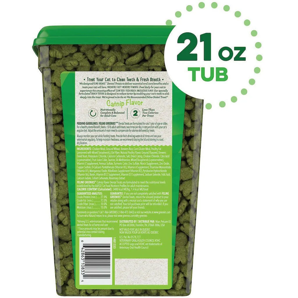 Greenies Feline Catnip Flavor Dental Cat Treats