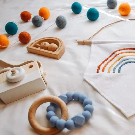 Jellystone Moon Teether - Soft Blue