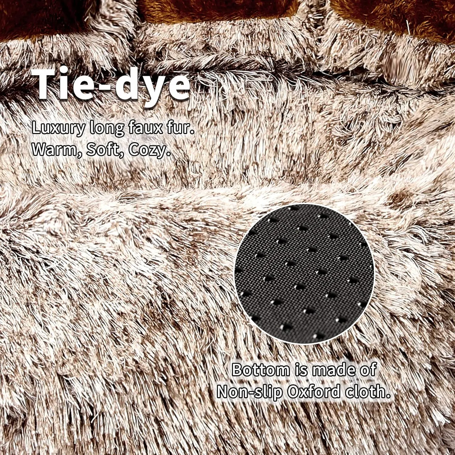 Jiupety Paw Shape Calming Pet Bed, Plush Faux Fur Donut Bed for Dogs & Cats, Machine Washable, Non-Slip Bottom, Large Size (26"26"8"), Gray