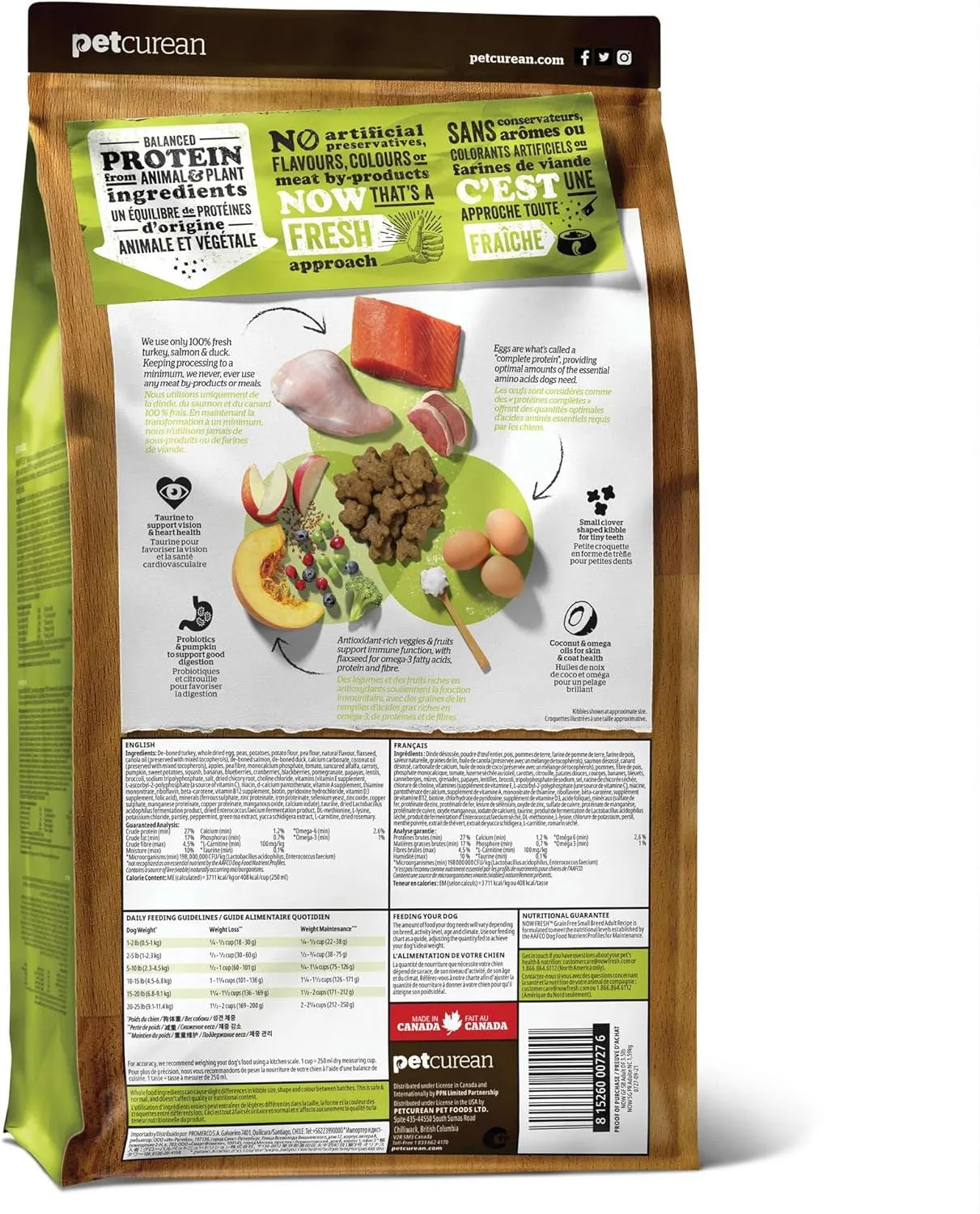 Now Fresh Grain-Free, Dry Dog Food, Small Breed Kibble, Real Meat and Fish, Turkey, Salmon and Duck Adult Recipe, 12 lb Bag