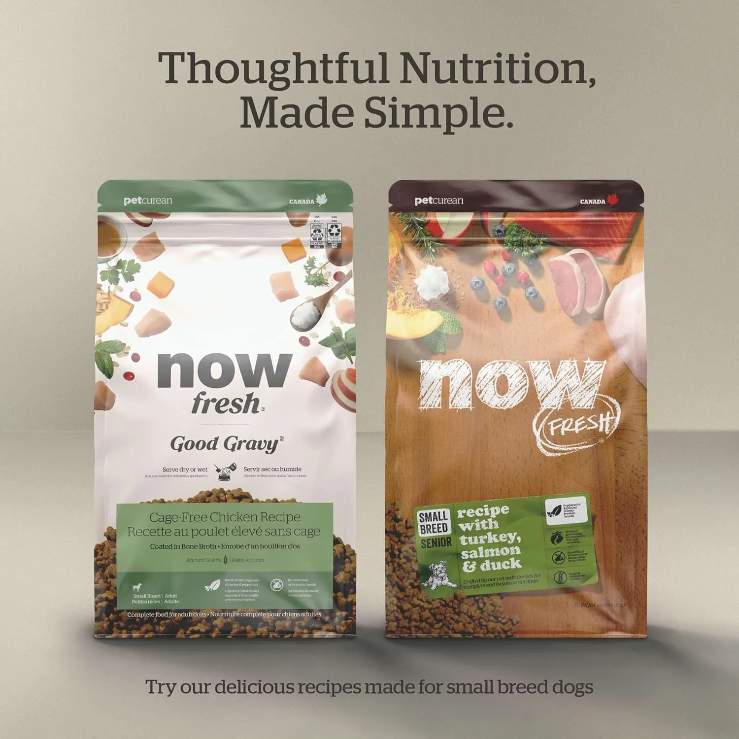 Now Fresh Grain-Free, Dry Dog Food, Small Breed Kibble, Real Meat and Fish, Turkey, Salmon and Duck Adult Recipe, 12 lb Bag