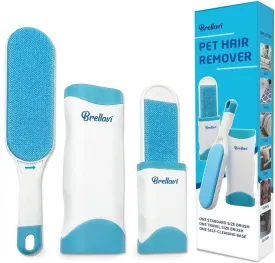 Pet Hair Remover for Clothes: Reusable Dog Cat Fur Lint Removal Brush for Clothes Furniture Couch Carpet Bed Car Seat - Self-Cleaning for Pet Owners Friends Families - Home Travel Use Fresh Blue