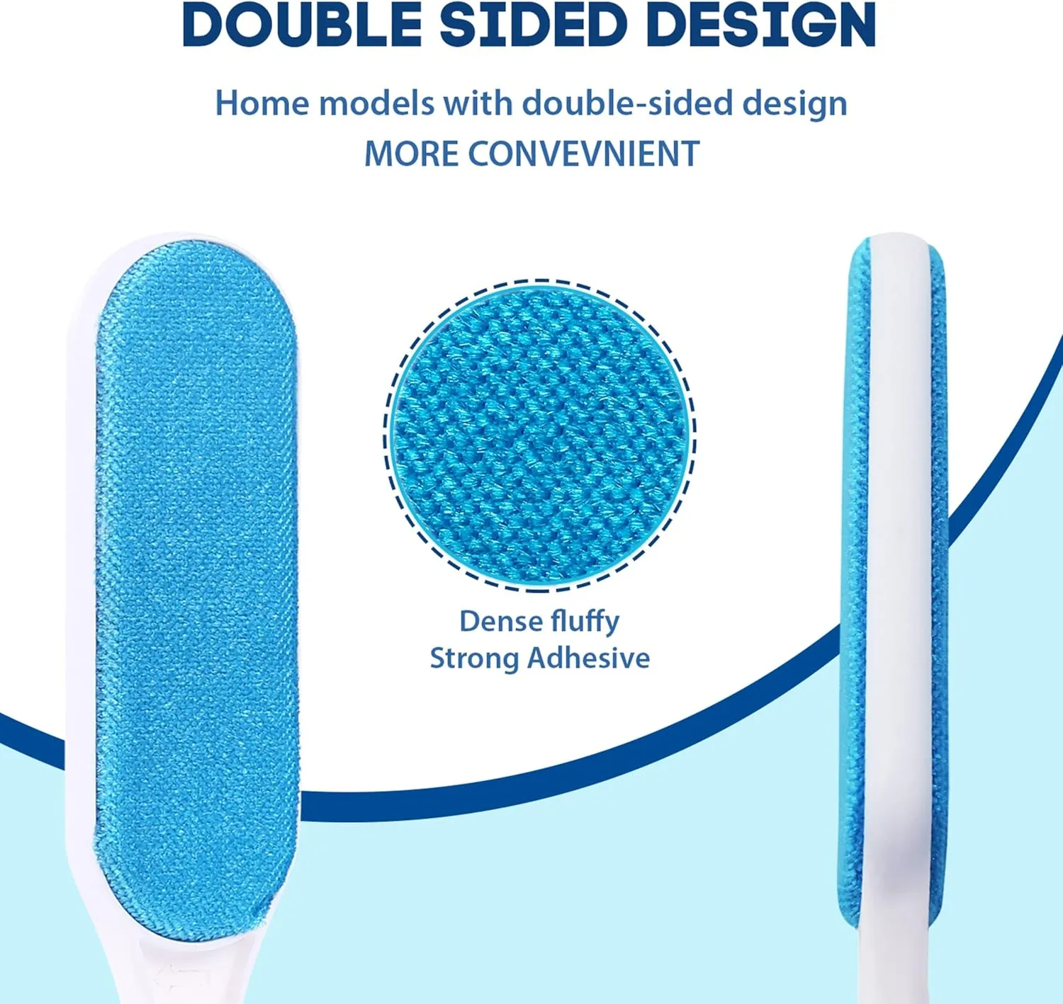 Pet Hair Remover for Clothes: Reusable Dog Cat Fur Lint Removal Brush for Clothes Furniture Couch Carpet Bed Car Seat - Self-Cleaning for Pet Owners Friends Families - Home Travel Use Fresh Blue