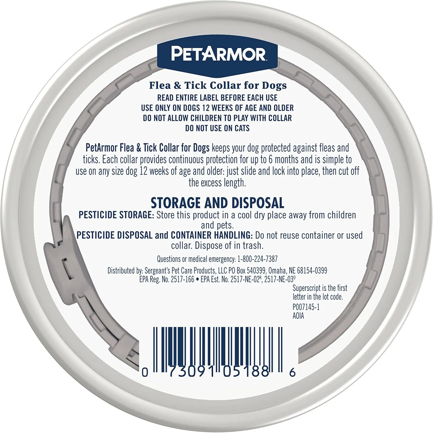 PetArmor Flea & Tick Collar for Dogs, Kills Fleas & Ticks, Long Lasting Protection for 6 Months, Water Resistant, One Size Fits All, 2 Collars