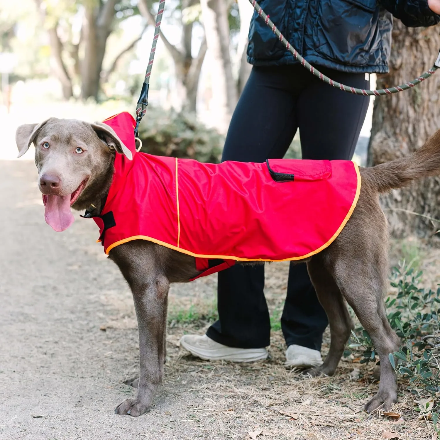 PetRageous 24201XXL Banff Packable Dog Rain Jacket in XXL, Red
